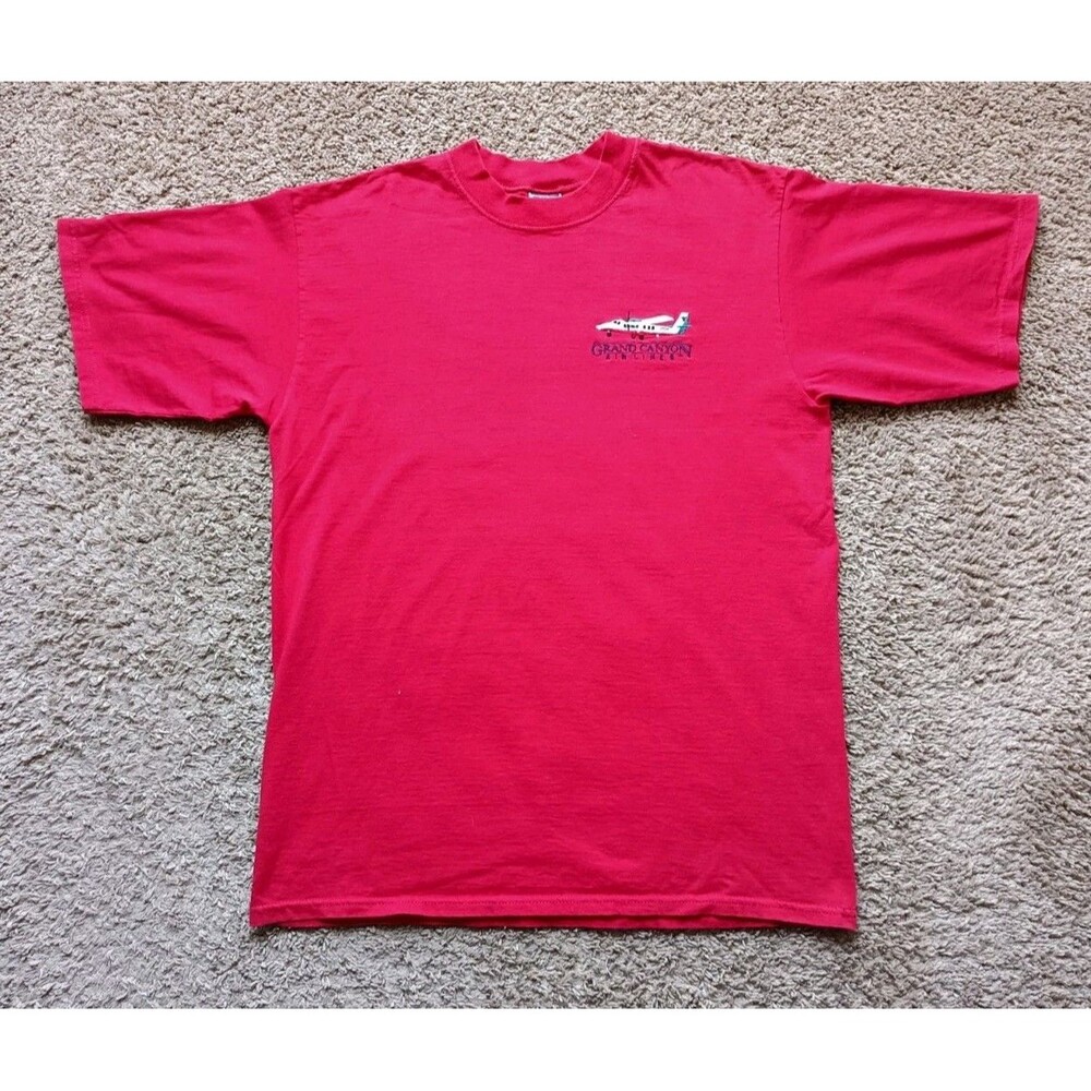Vintage Grand Canyon Airlines T-Shirt Men's Large Plane Graphic Heavyweight